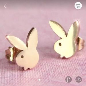 gold playboy bunny earrings